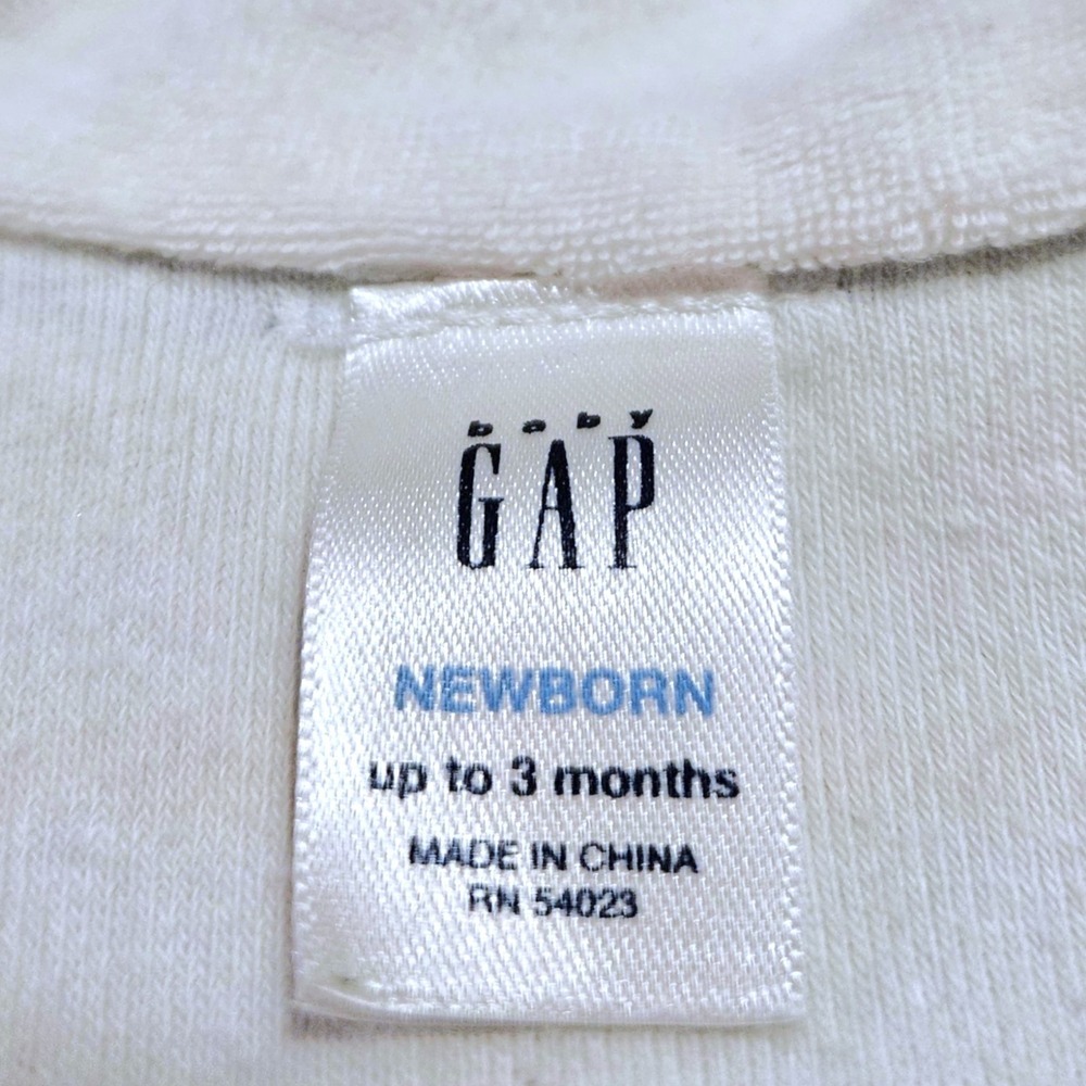Vintage Baby GAP Hooded Terry Cloth Swim Cover Up Romper 0-3 Months 2005 Pool - Picture 8 of 10